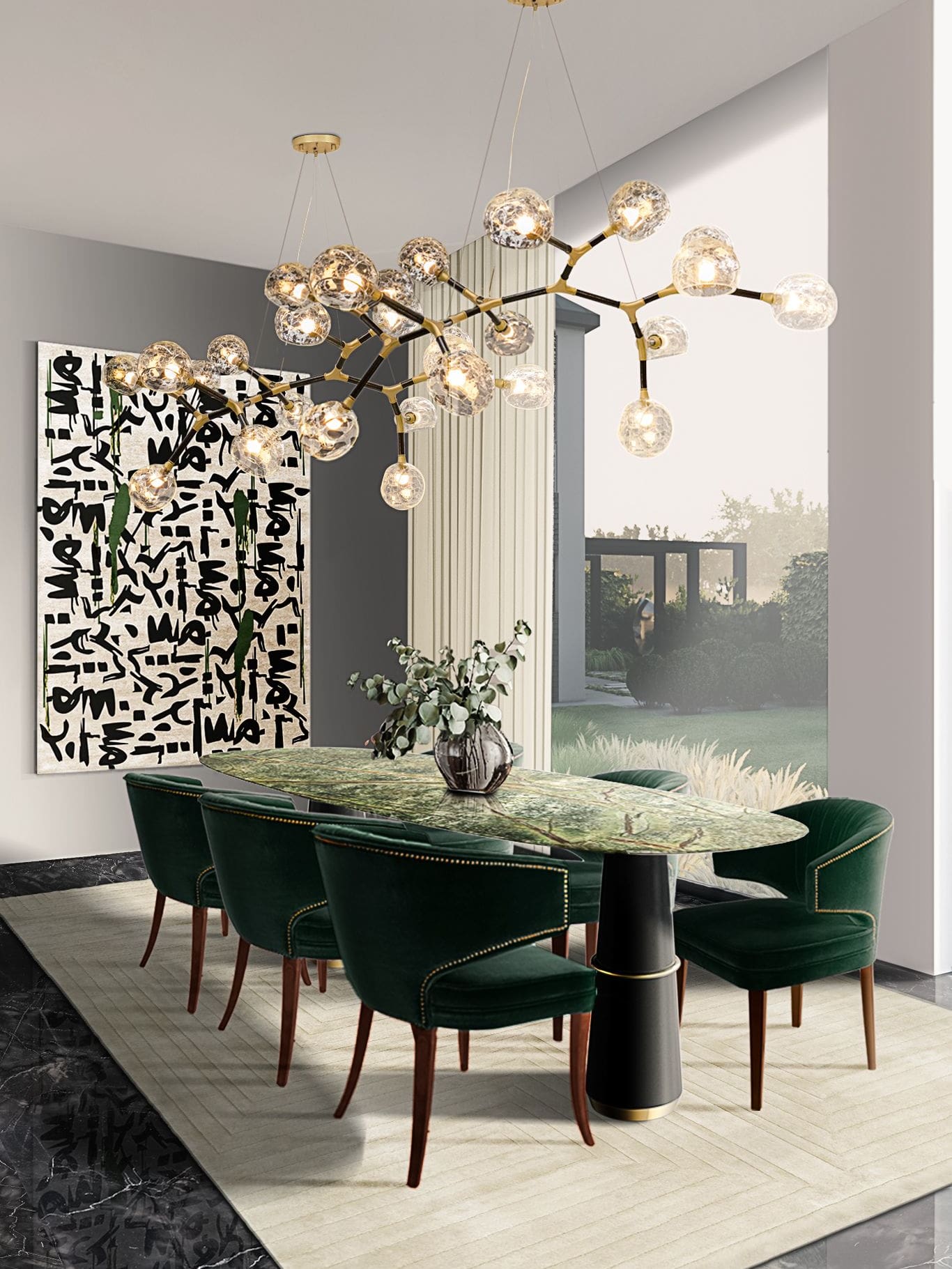 Modern Dining Room Design With Polished Brass - Home'Society