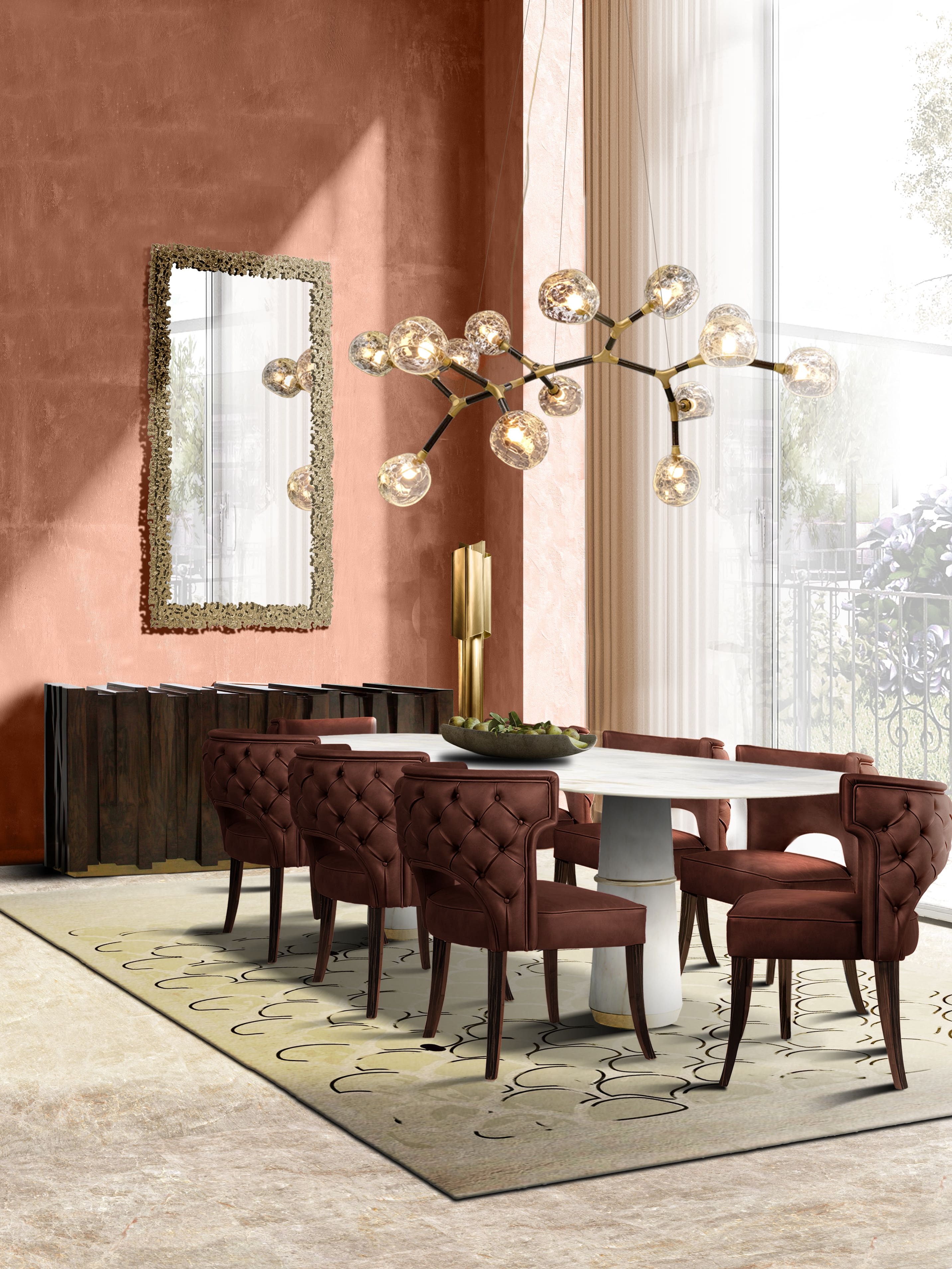 Dining Room Decor In Burgundy Tones - Home'Society