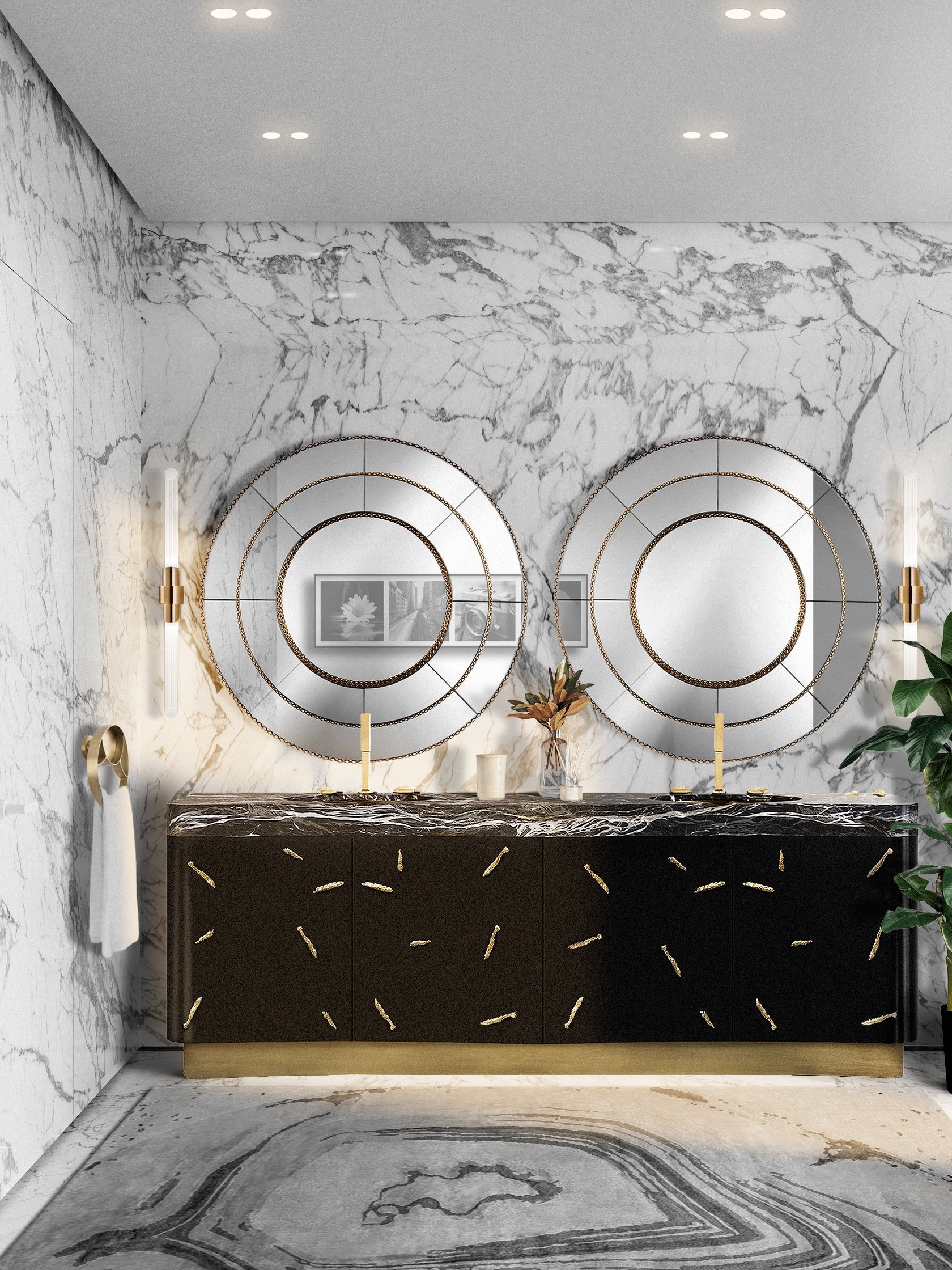 Modern Interior Design Made Of Old Plated Brass - Home'Society