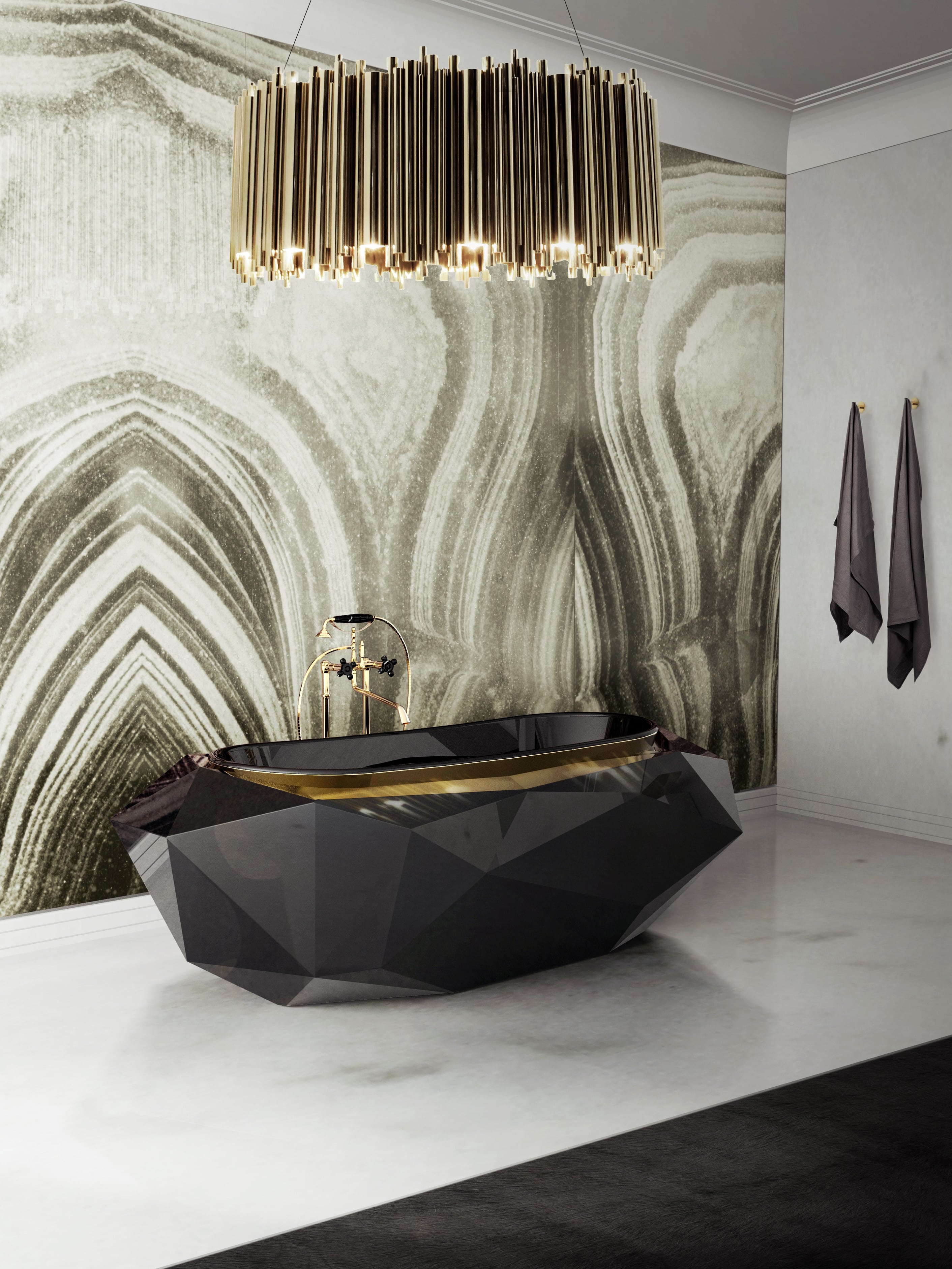 Simplistic Modern Bathroom With Wooden Wall Mounted Bathroom Vanity - Home'Society