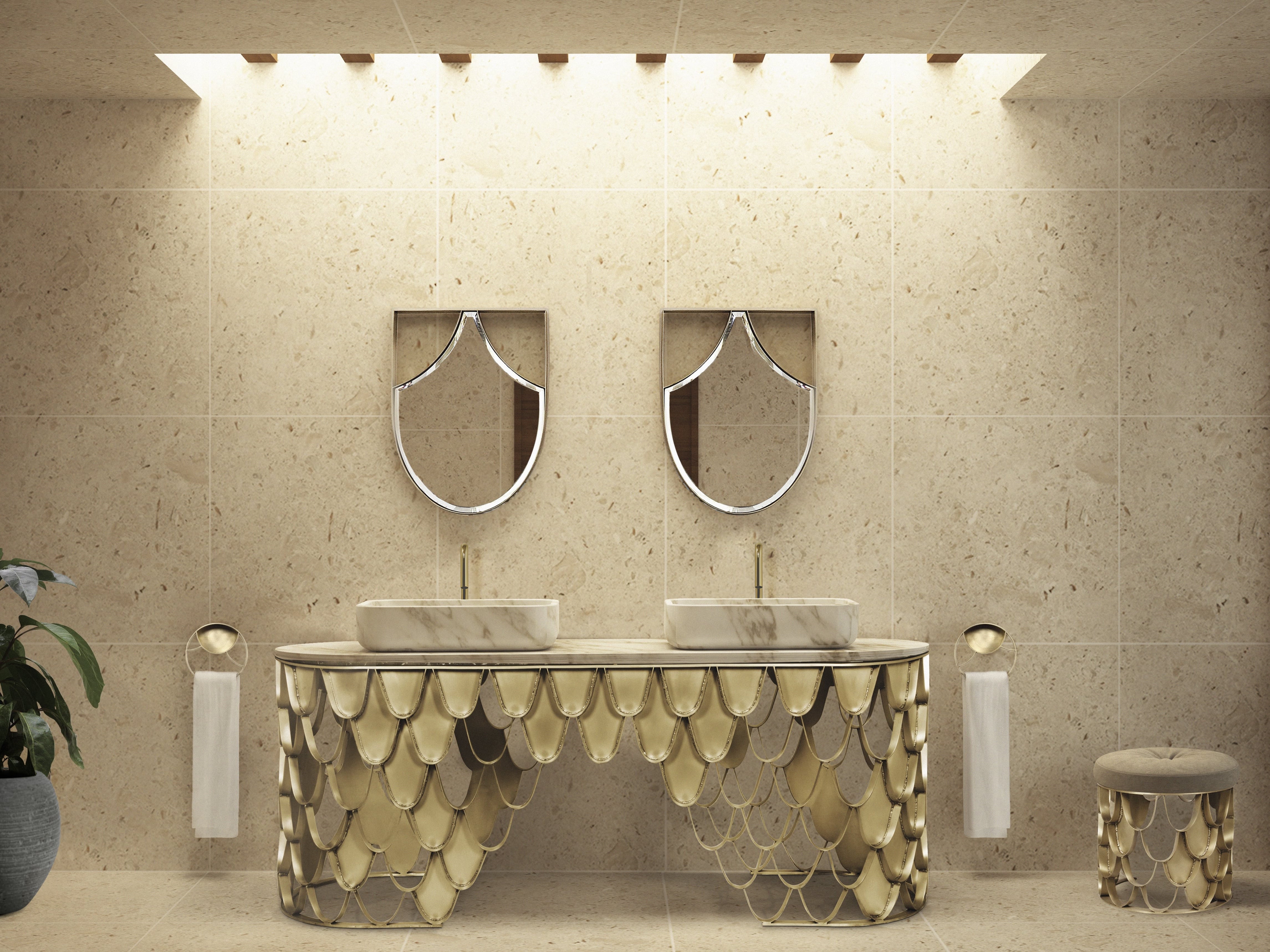 Dazzling and Wonderfully Organized Modern-Classic Bathroom - Home'Society