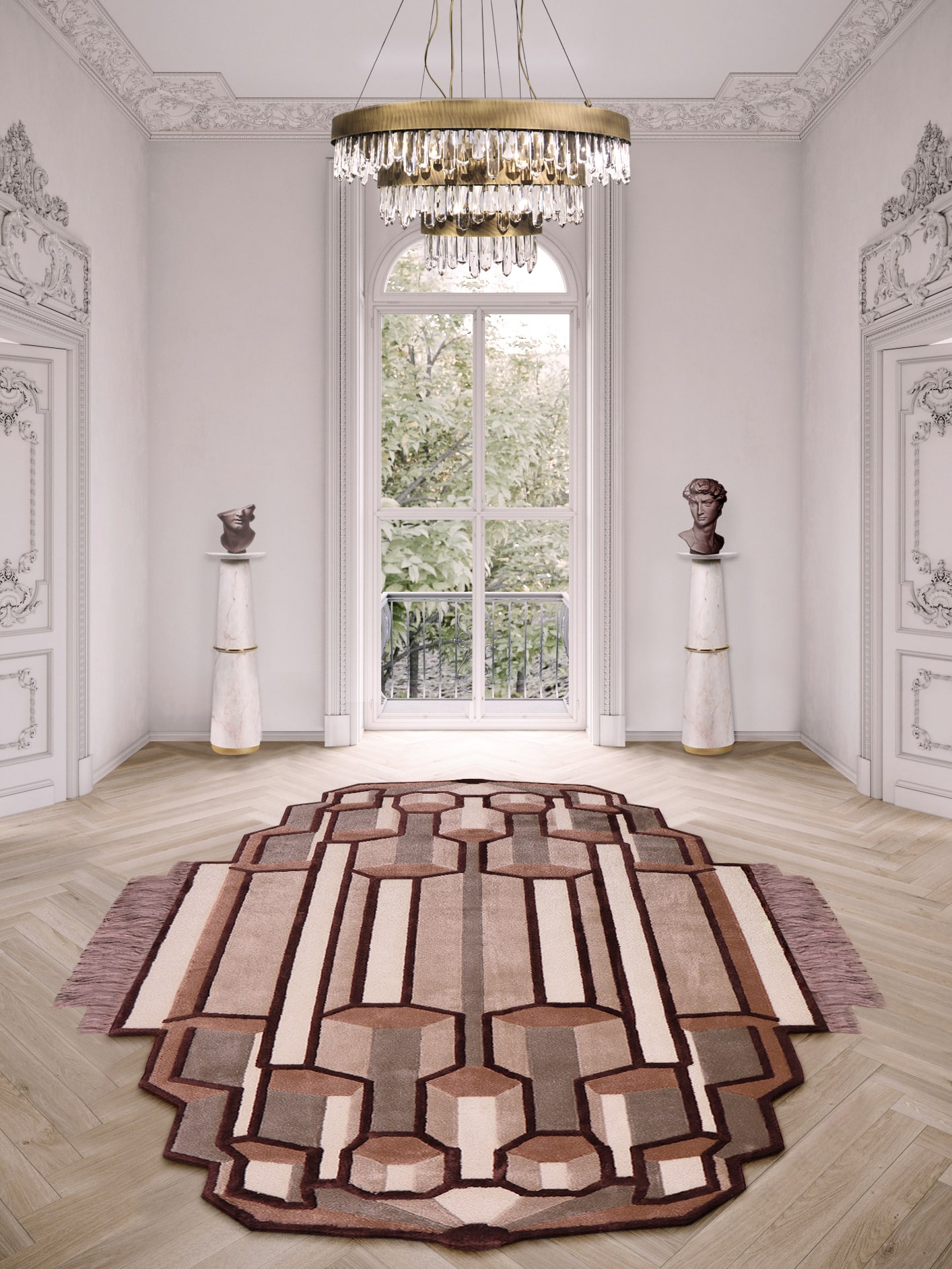 Classical Home Entryway With Classic Lines And Geometric Patterns - Home'Society
