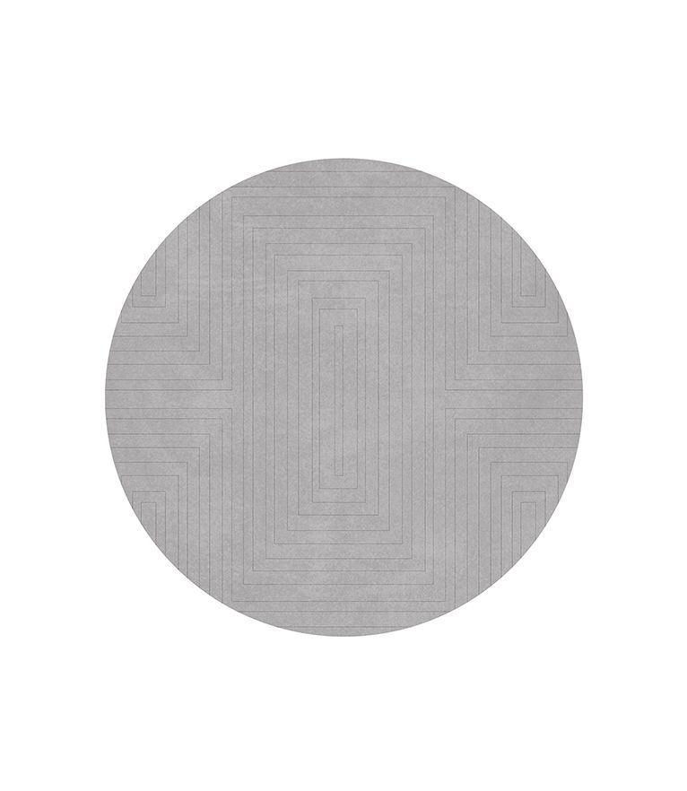 White Garden Round Rug: Hand-tufted made with Botanical Silk - Home'Society