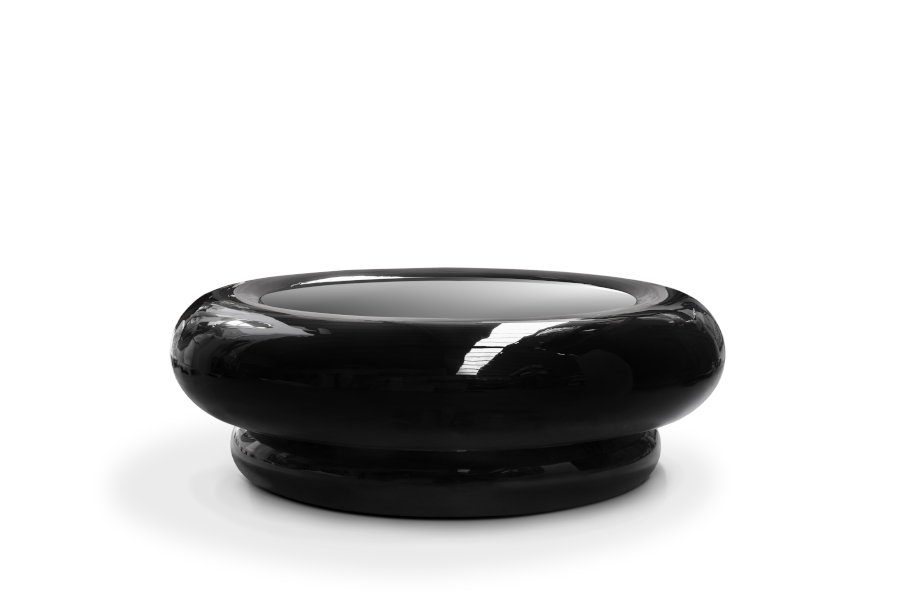 Shinto Round Coffee Table In Black Lacquer For A Modern Home Decor