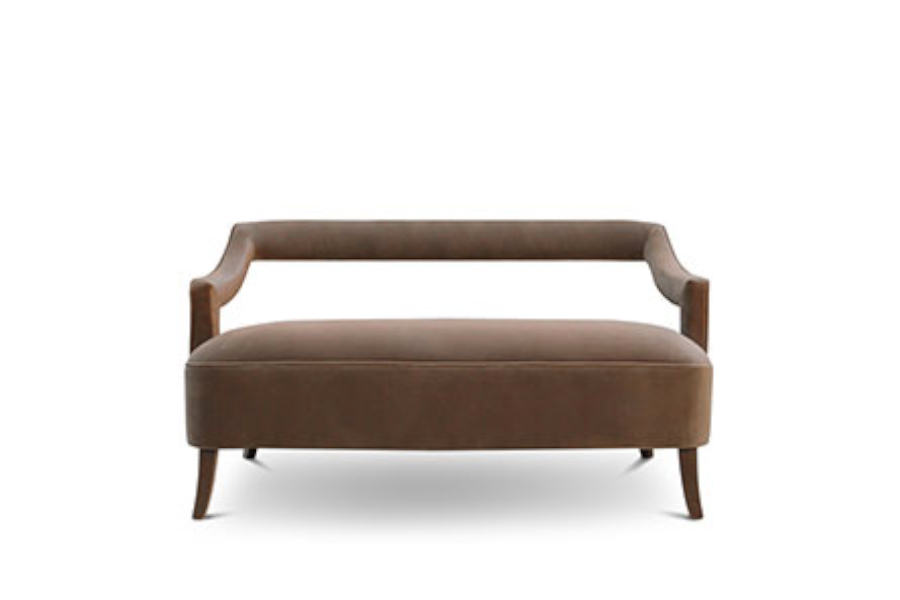 Oka Fully Velvet Upholstered 2 Seat Sofa Modern Contemporary Design