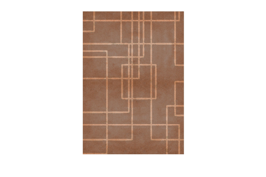 Terracotta Rug Made In Botanical Silk And Wool For A Modern Design