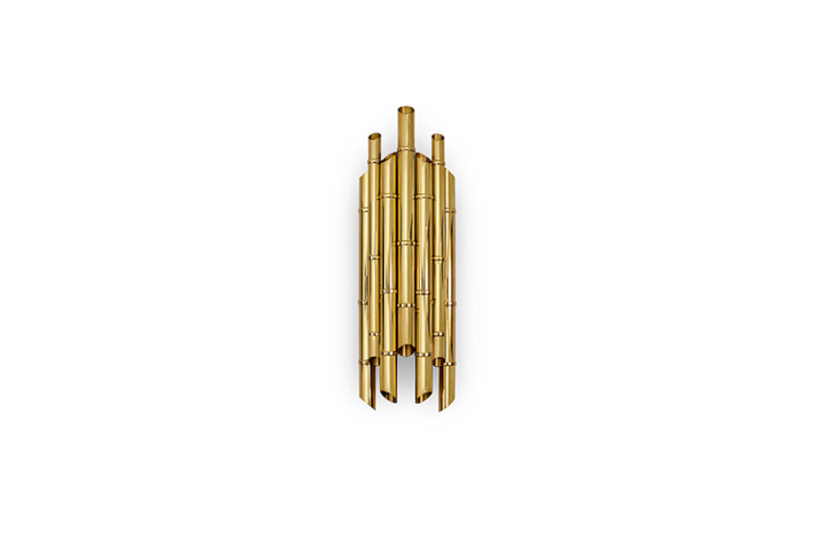 Saki Wall Light Made In Gold-Plated Brass With A Modern Design