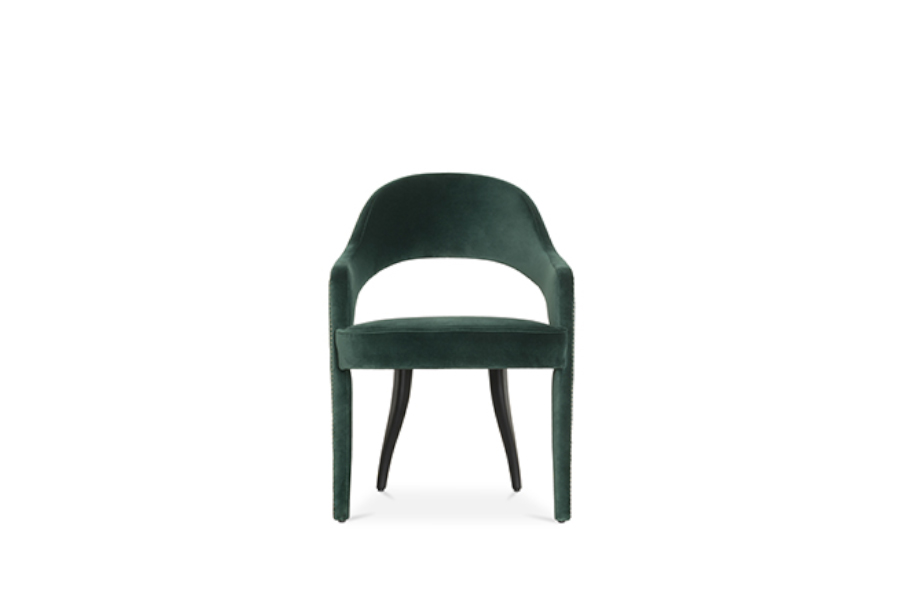 Tellus Dining Chair With A Modern Design Upholstered in Velvet