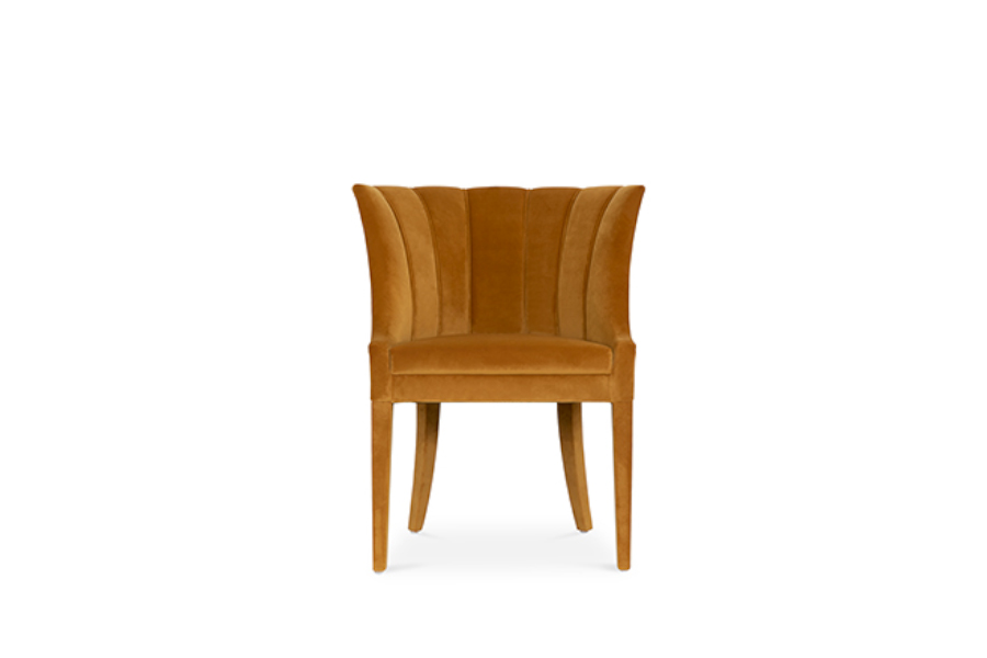 Begonia Dining Chair Fully Upholstered in Cotton Velvet With A Modern Design