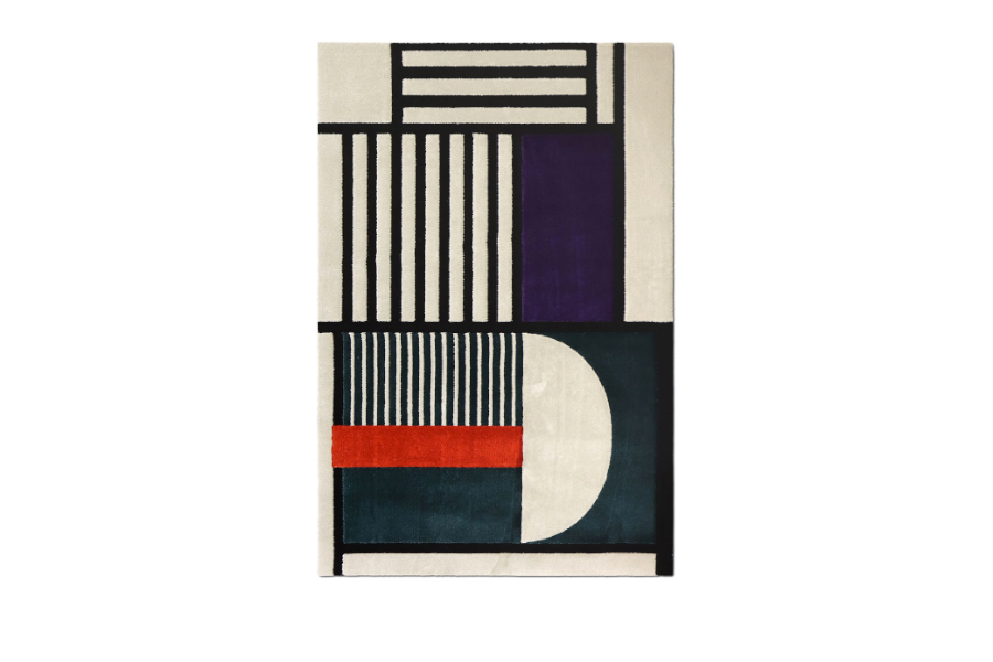 Prisma I Rectangular Area Rug With Classic Bauhaus Shapes by Rug'Society