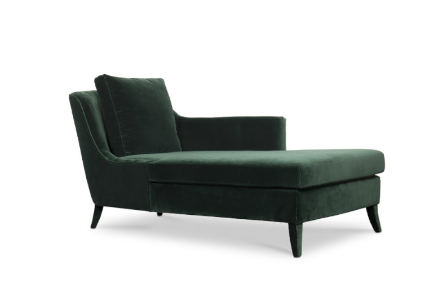 Como Fully Upholstered Velvet Chaise Lounge Modern Contemporary