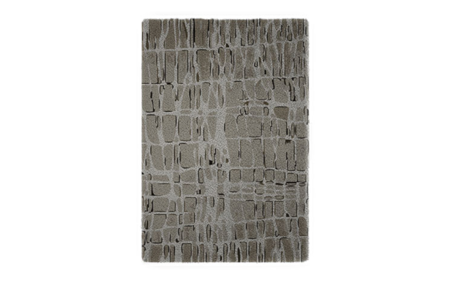 Byscaine Hand-Knotted in Natural Wool Modern Rectangular Rug