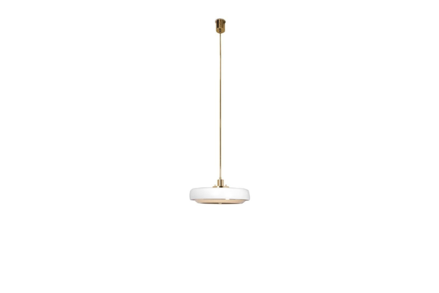 Carter Pendant Light Handcrafted in Polished White Brass