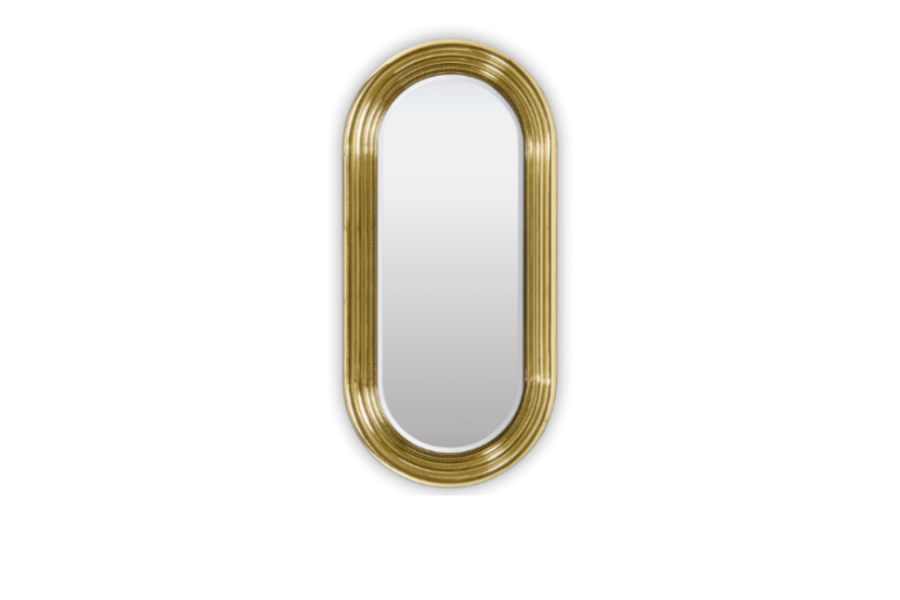 Colosseum Colosseum Polished Brass with a Led Strip Golden Oval Mirror