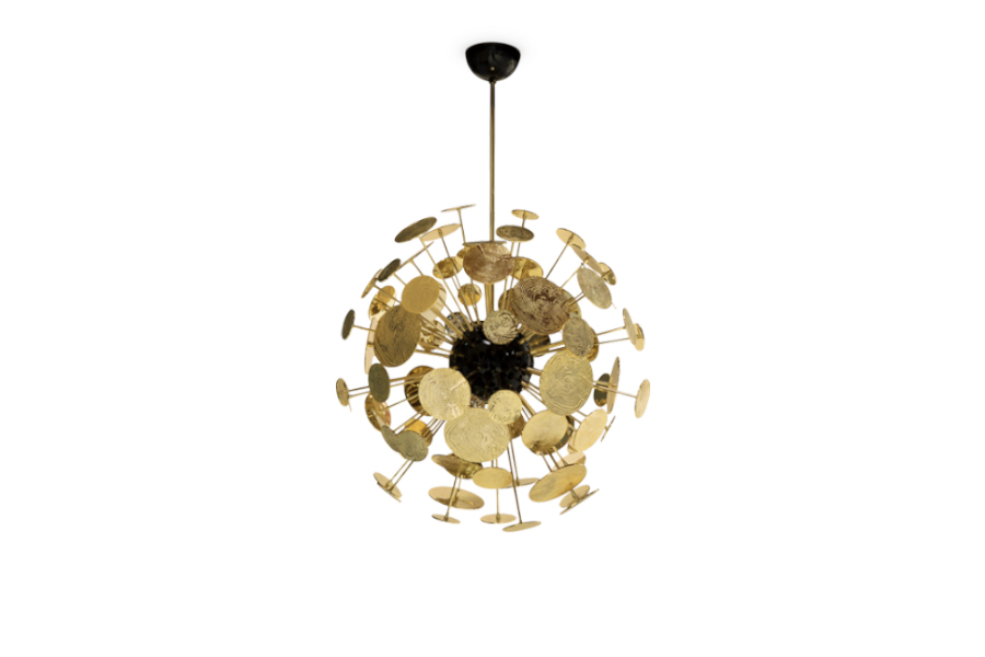Newton Chandelier With A Gold-plated Structure To Any Elegant Interior Design