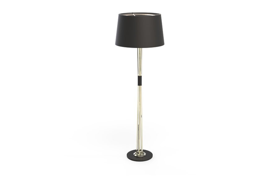 Miles Floor Lamp Handmade In Brass With Marble Base