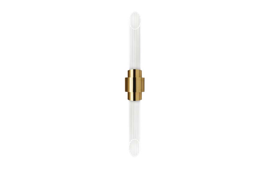 The Tycho Wall Light with brass with Gold Plated and Crystal Glass
