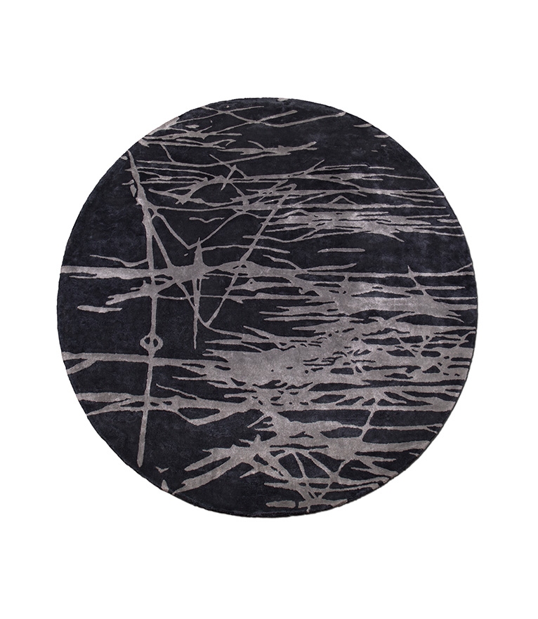 Enz Round Rug: In Hand-Tufted Tencel With A Unique Pattern For A Modern Home - Home'Society