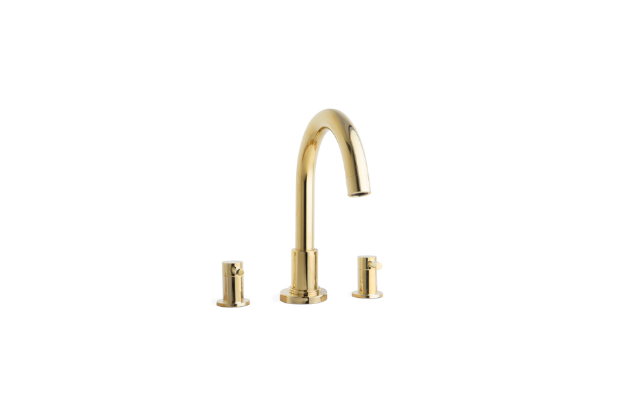 Pulse Three Hole Mixer Tap In Brass With A Modern Design