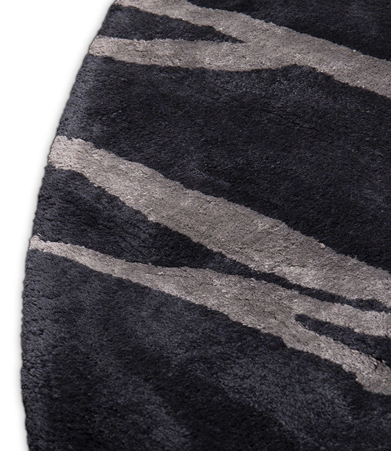 Enz Round Rug: In Hand-Tufted Tencel With A Unique Pattern For A Modern Home - Home'Society