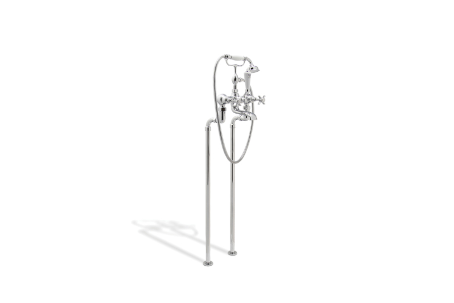 Bourgeois I Floor Mounted Mixer Tap In Nickel-Plated With A Modern Design
