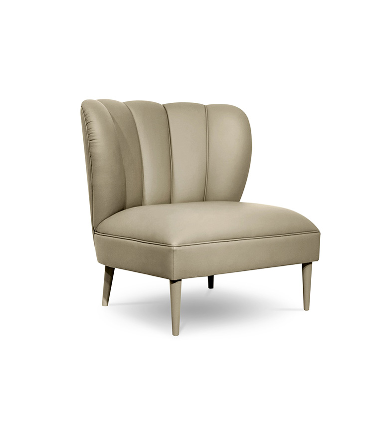 Dalyan Upholstered Armchair with Matte Lacquer Legs Modern Contemporary - Home'Society