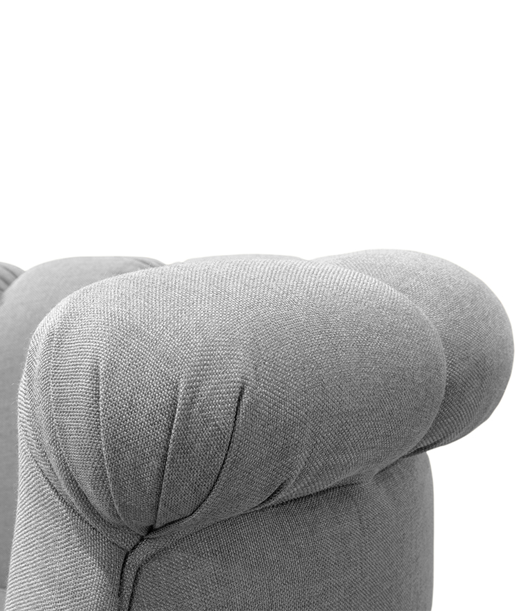 Hera Round Three Sofa: Fully Upholstered In Twill - Home'Society