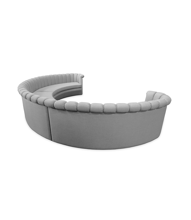 Hera Round Three Sofa: Fully Upholstered In Twill - Home'Society
