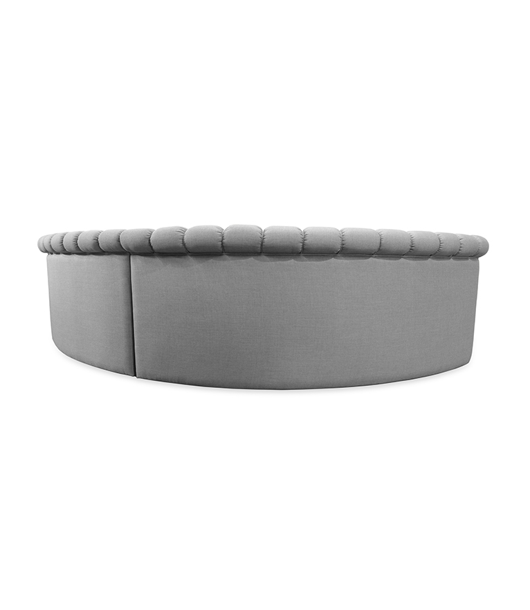 Hera Round Three Sofa: Fully Upholstered In Twill - Home'Society