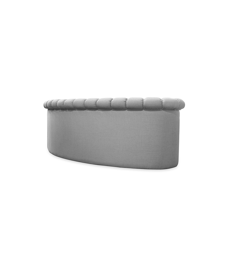 Hera Round Three Sofa: Fully Upholstered In Twill - Home'Society