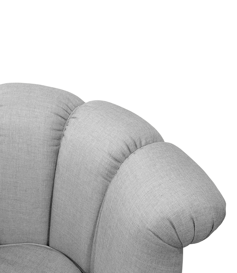 Hera Round Three Sofa: Fully Upholstered In Twill - Home'Society