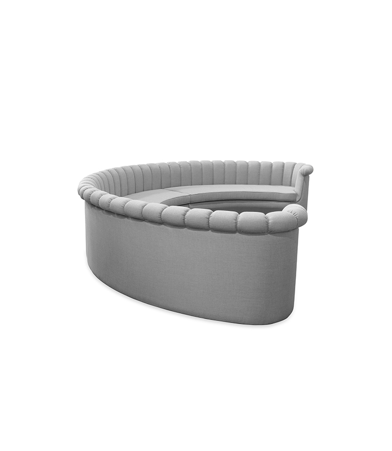 Hera Round Three Sofa - Fully Upholstered In Twill - Home'Society