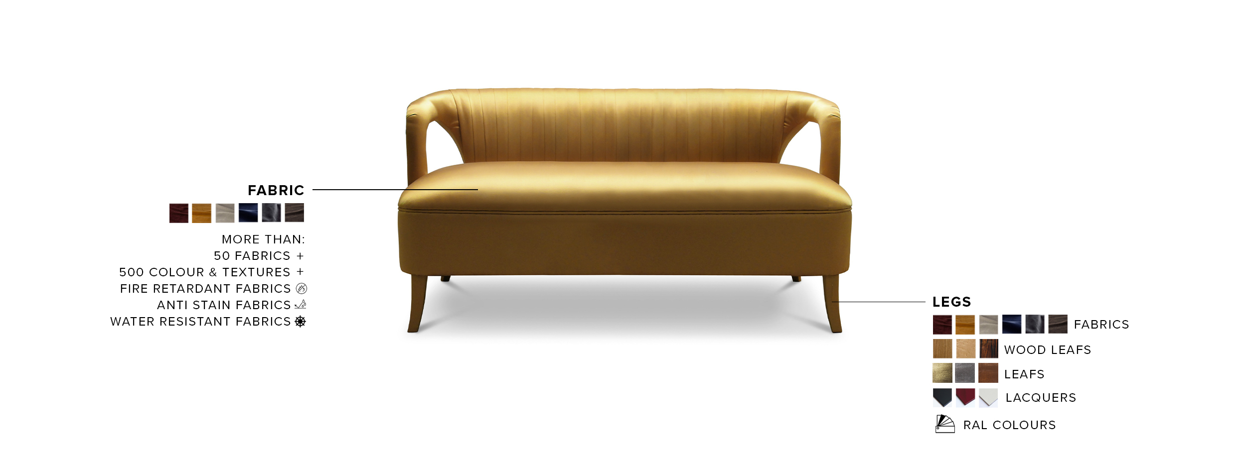 Karoo 2 Seat Sofa - With A Modern Design Fully Upholstered In Satin - Home'Society