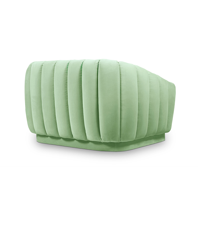Oreas Single Sofa: Channel-Tufted in Fully Upholstered Velvet Contemporary - Home'Society