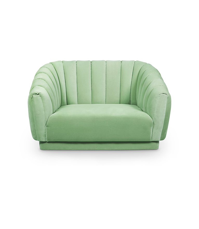 Oreas Single Sofa: Channel-Tufted in Fully Upholstered Velvet Contemporary - Home'Society