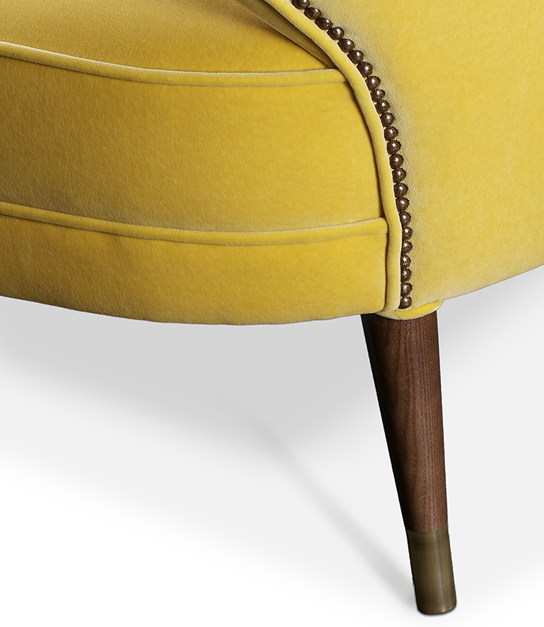 Ibis 2 Seat Sofa - Brass Nailhead Trim Modern Contemporary - Home'Society