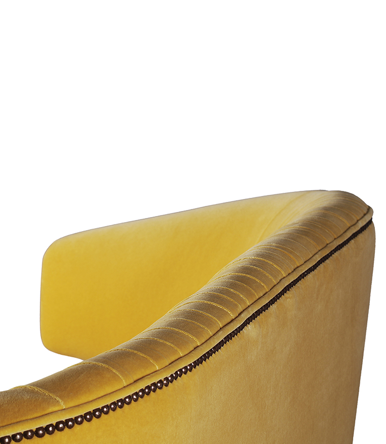 Ibis 2 Seat Sofa - Brass Nailhead Trim Modern Contemporary - Home'Society