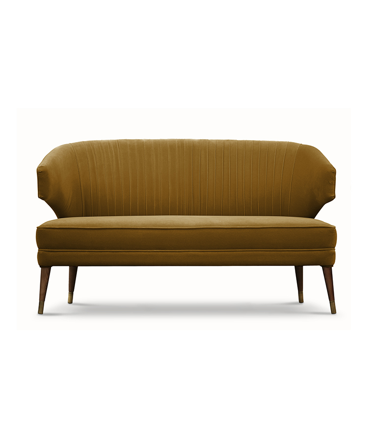 Ibis 2 Seat Sofa - Brass Nailhead Trim Modern Contemporary - Home'Society