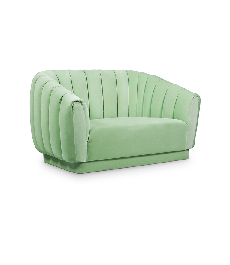 Oreas Single Sofa: Channel-Tufted in Fully Upholstered Velvet Contemporary - Home'Society