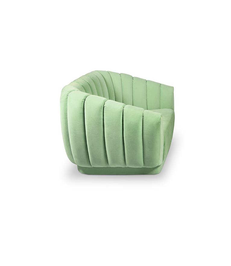 Oreas Single Sofa: Channel-Tufted in Fully Upholstered Velvet Contemporary - Home'Society