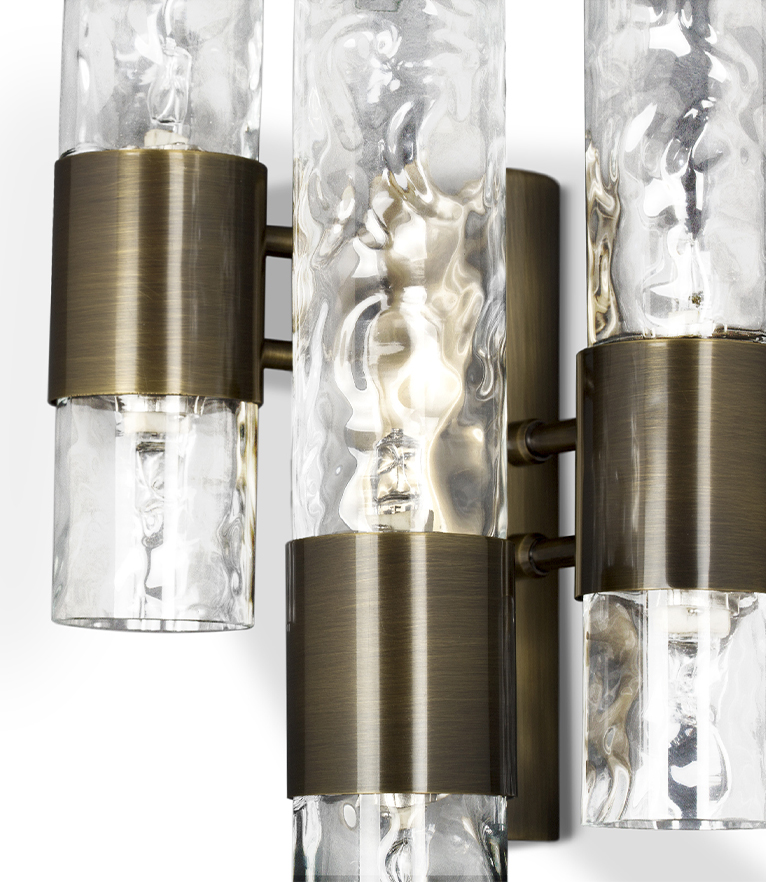 Ombak Wall Light - With A Aged Brushed Brass Structure For A Modern Decor - Home'Society