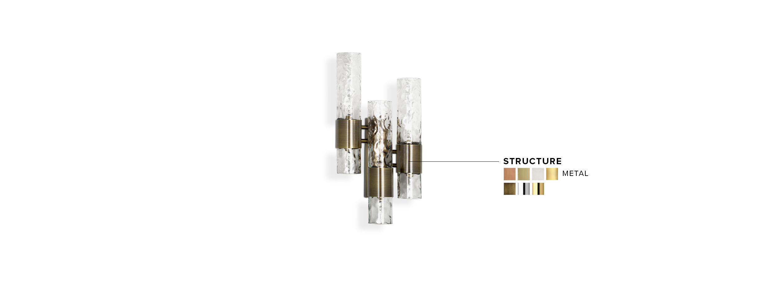 Ombak Wall Light - With A Aged Brushed Brass Structure For A Modern Decor - Home'Society