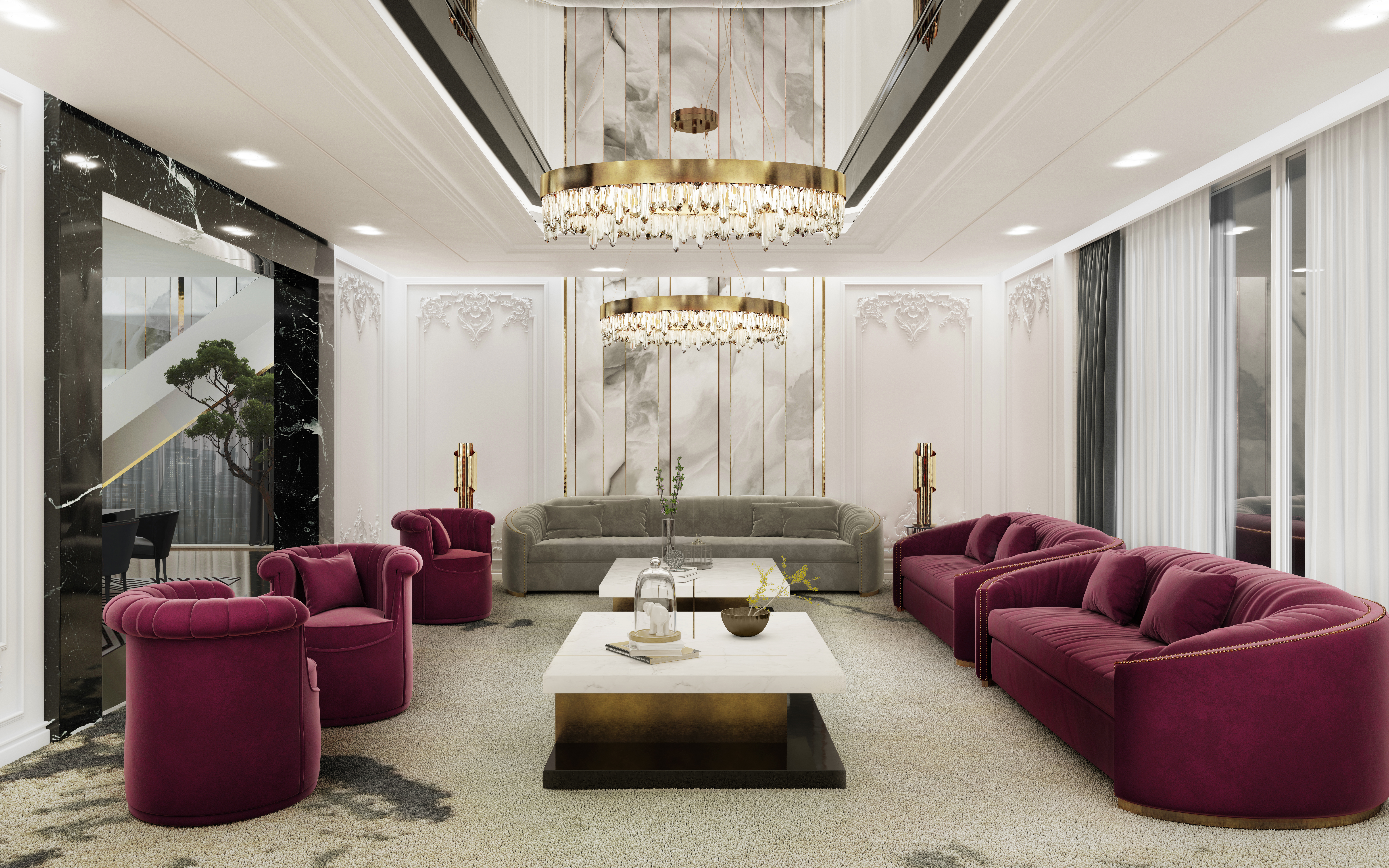 Opulent Living Room Design - Home'Society