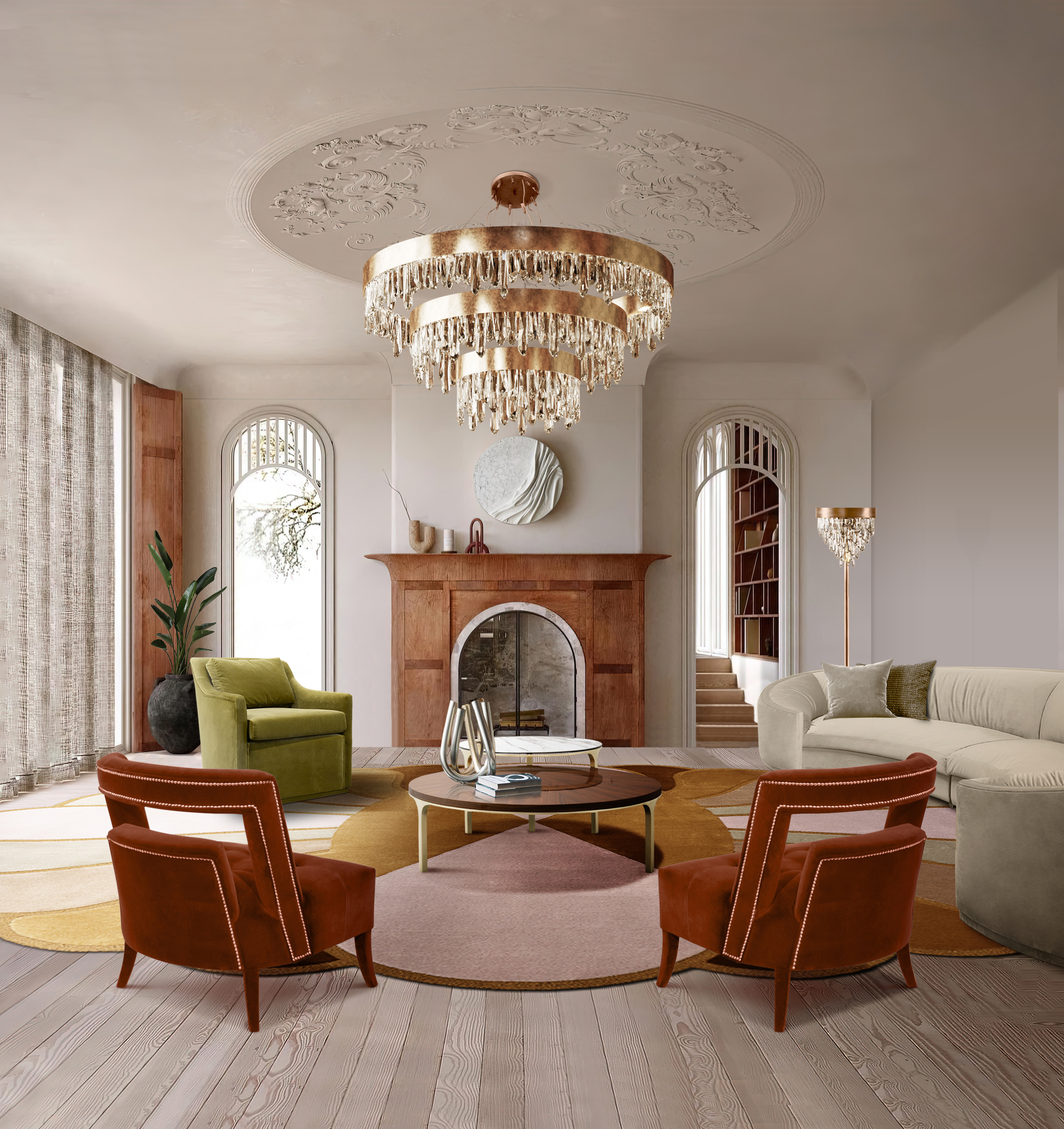 Vibrant Contemporary Living Room - Home'Society