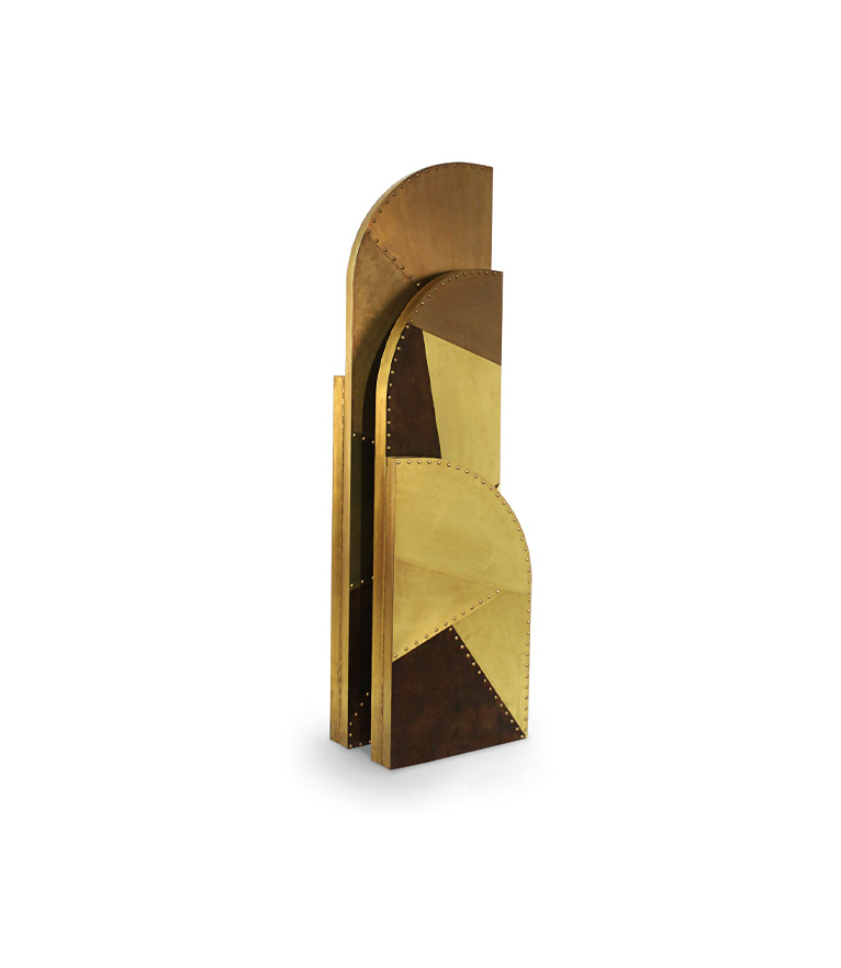 Canyon Screen Divider - In Brass and Patine With A Contemporary Design - Home'Society