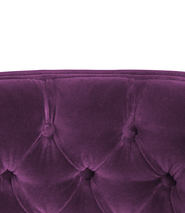 Bourbon Counter Stool – Purple Velvet Upholstered Stool with Tufted Back - Home'Society