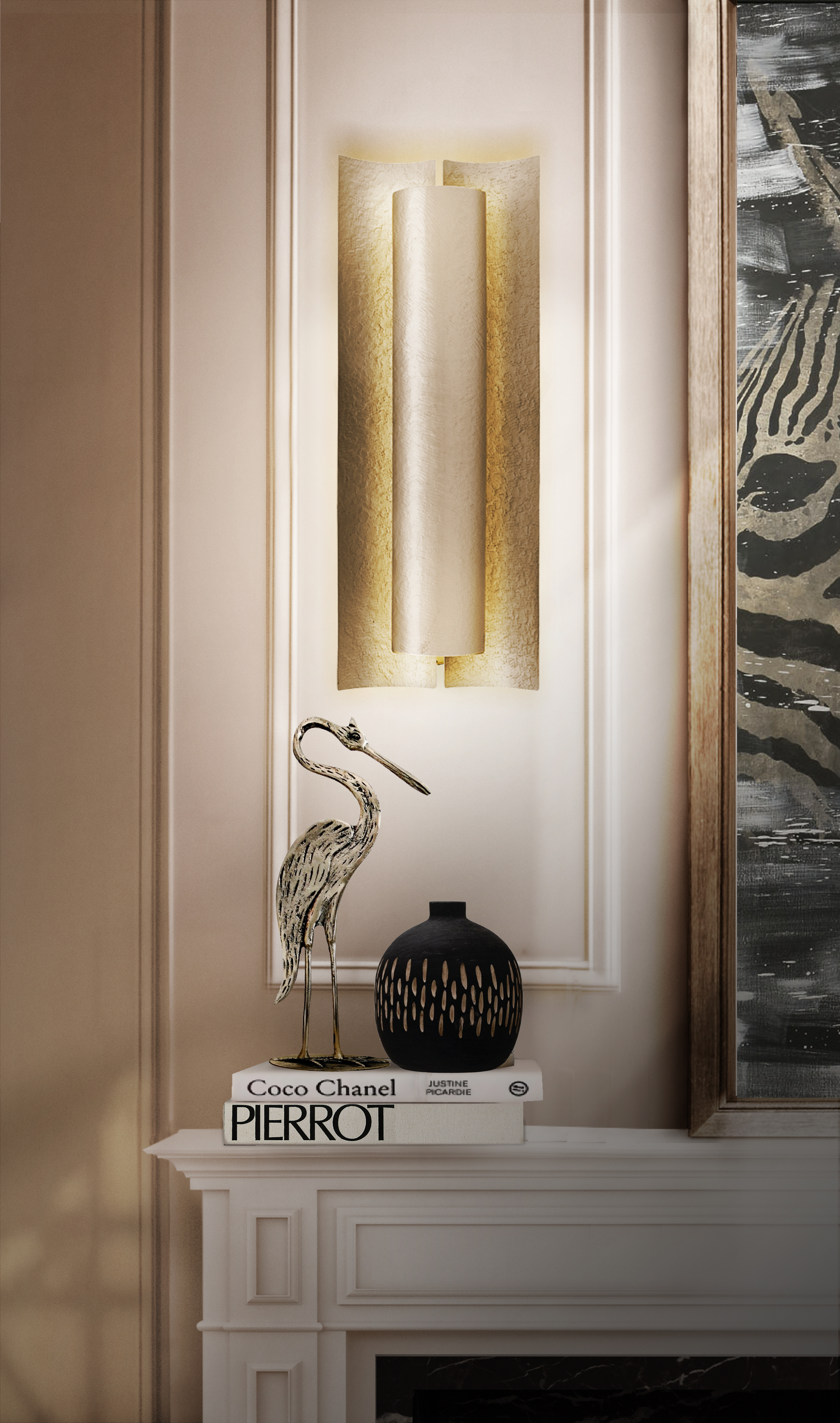 Hallway With Contemporary Aurum Wall Light - Home'Society