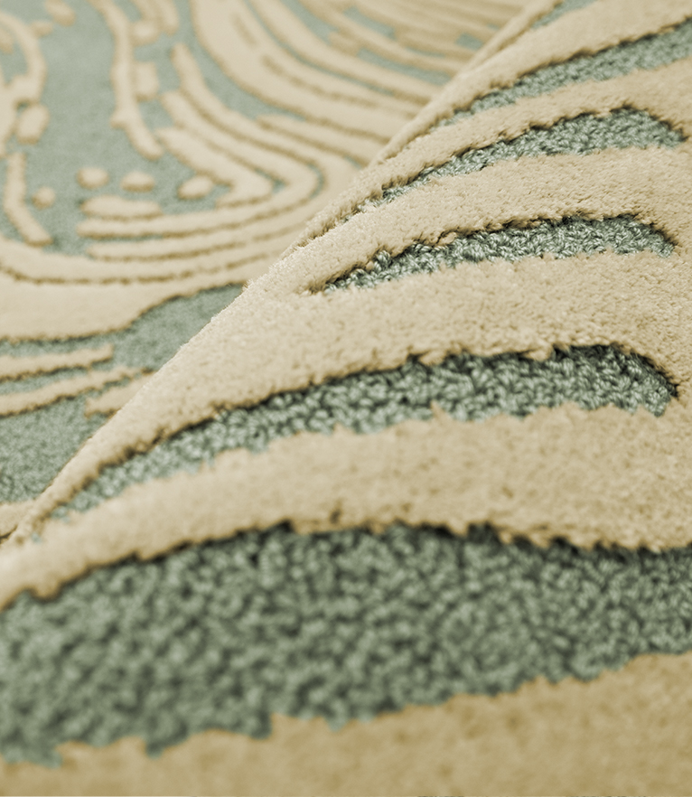 Loode Rug - With Botanical Silk Inpired by The Trunk of a Tree - Home'Society