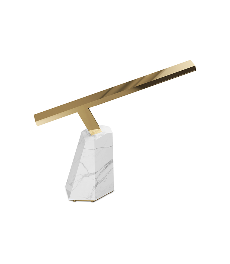 Nebo Table Lamp - With Carrara Marble Base - Home'Society
