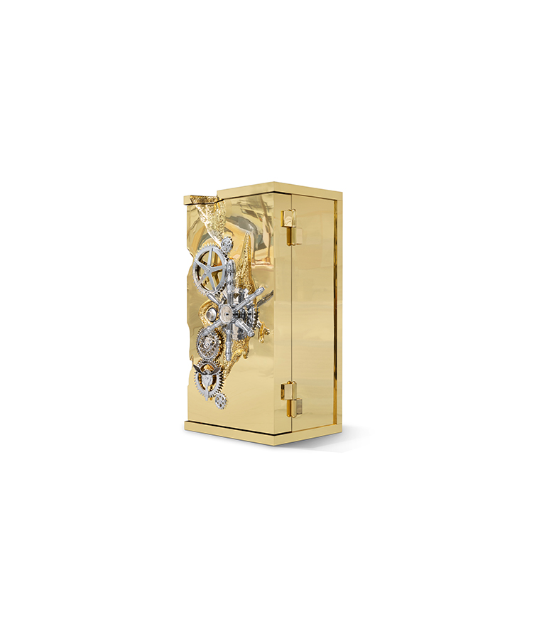 Millionaire Safe - Gold Luxury with Silver Plated Gear-Wheel - Home'Society